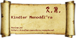 Kindler Menodóra névjegykártya